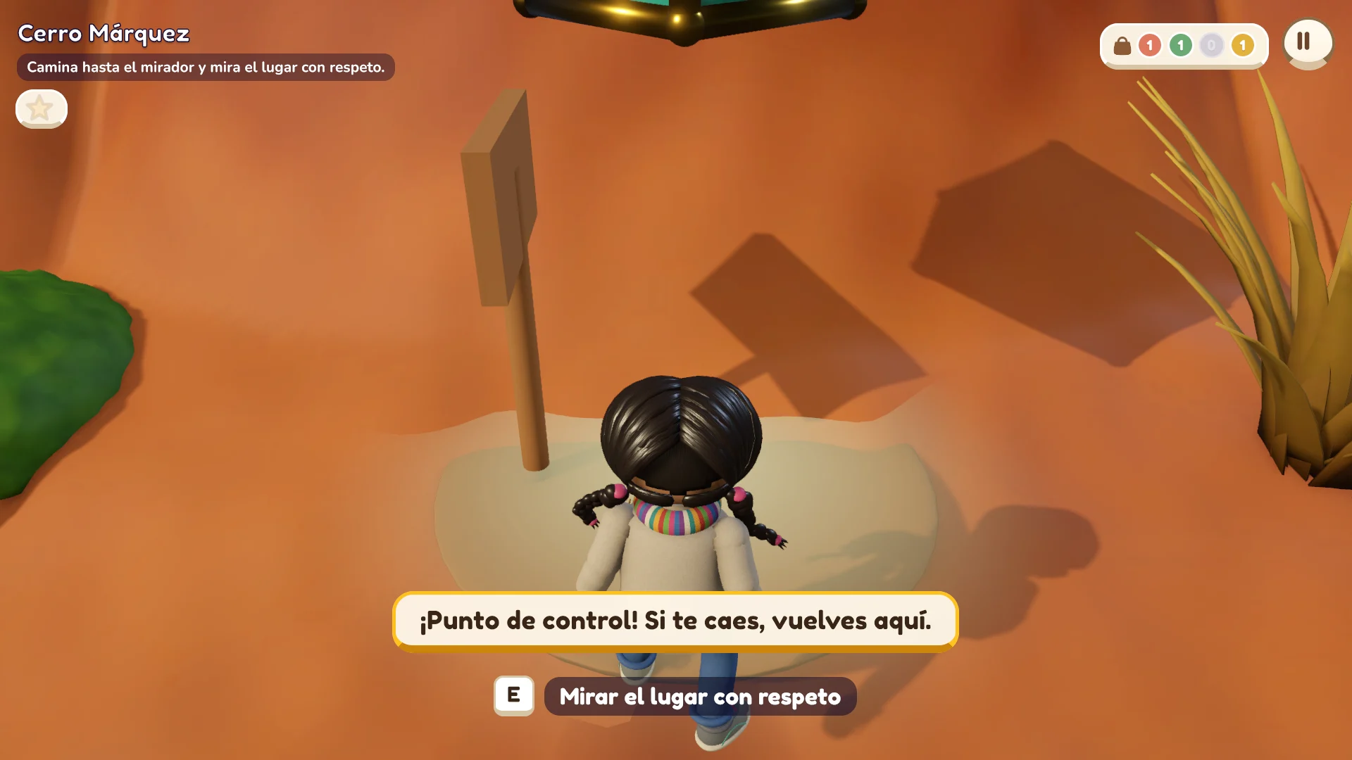 Isla con un lugar de respeto: Camina hasta el mirador y mira el lugar con respeto