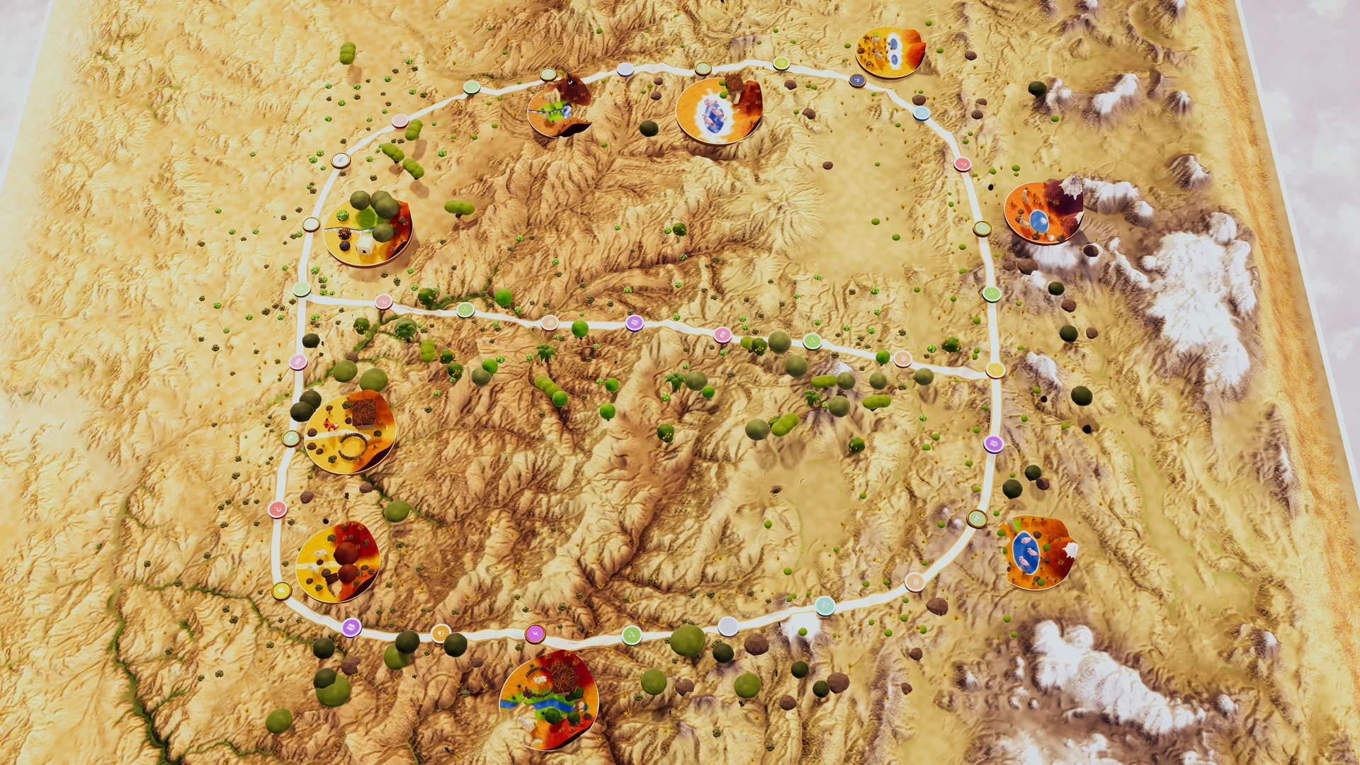 Tablero del territorio Colla en el juego