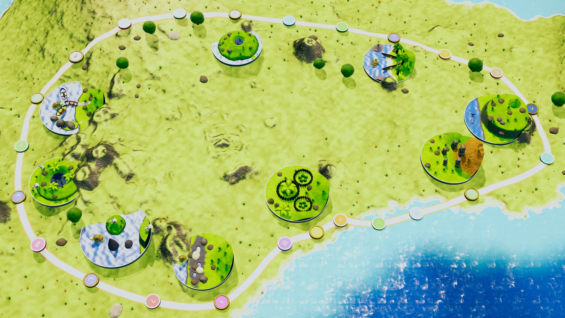 Tablero del territorio Rapa Nui en el juego